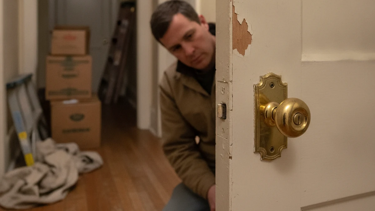 Settled door frame assessment 1940s Utica New York Oneida County Mohawk Valley freeze-thaw 75 years movement Marco